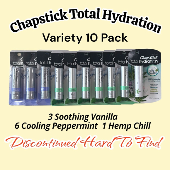 ChapStick Total Hydration Lip Balm Moisturizing Variety Pack x 10 Discontinued - Picture 1 of 4